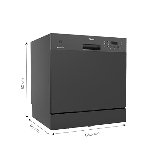 Image of Midea 8 Place Setting Countertop Dishwasher, 6 Wash Programs, Intensive Wash, Water Efficient (Portable Table Top, Compact Design, Suitable for Indian Utensils, Small Family Use)