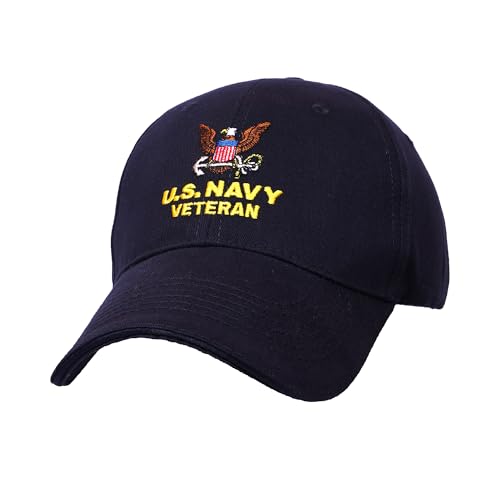 Image of Trendy Zone 21 US Navy Veteran Cap – Navy Blue Color, 100% Cotton Adjustable Baseball Hat with Strap, Comfortable & Durable Military Cap for Outdoor Activities and Gifting