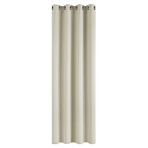 Deconovo Blackout Curtains Thermal Insulated Room Darkening Curtains Energy Saving Super Soft Eyelet Curtains for Bedroom 55 x 110 Inch Light Beige 1 Panel