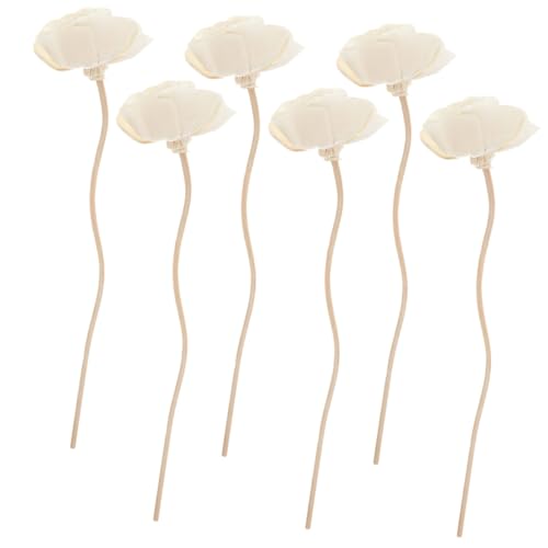 OUNONA 6 Piezas Varillas Difusoras Aroma de Rattan con Diseño Floral Elegante para Difusor de Aceites Esenciales Decoración Natural para Hogar y Regalo Aromaterapia