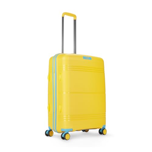 Image of Skybags Paratrip Medium Size Hard Luggage (67 Cm) | Polypropylene Luggage Trolley with 8 Wheels| Bumblebee | Unisex, Spinner, Yellow