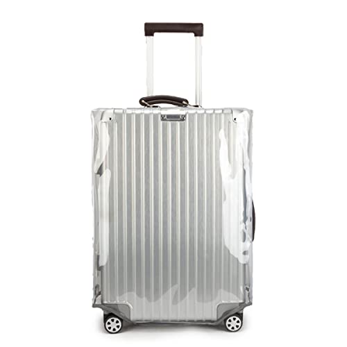 HOTMNTY Protège-Valise Trolley, Housse De Valise, Housse De Valise En Pvc, Réutilisable, Lavable, Étanche à l'Eau Et à La Poussière,Bord Noir Transparent (Bord noir 20‘’)