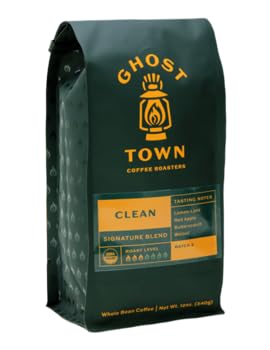 Ghost Town Coffee Roasters "Clean Signature Blend" Medium Roasted Organic Shade Grown Whole Bean Coffee - 5 Pound Bag