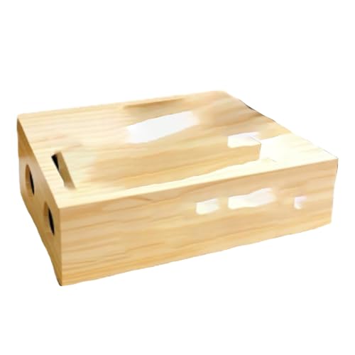 Rufftopia Cat Claw Saver Wooden Cat Nail File Scratcher Box with Interactive Maze Bell Ball & Toy Wand for Indoor Cats Stress-Free Feline Claw Care Alternative (1pCS)