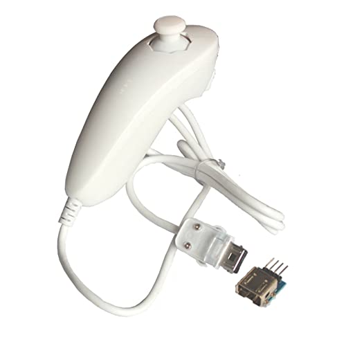 BuyWeek Nunchuk Controller Kit para Wii, Nunchuck Controlador Joystick Gamepad Remote Reemplazo Compatible con Wii Videojuegos Blanco