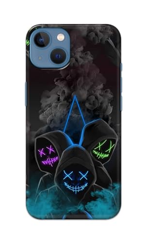 Image of Plastic Printfidaa Printed Hard Back Cover Case For Apple Iphone 13 Back Cover (Mask Man) -112, Black