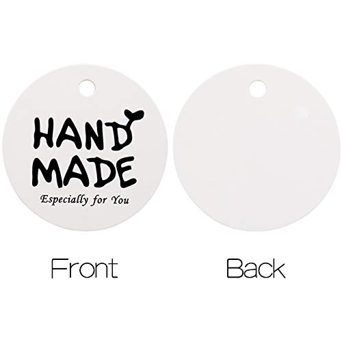 2" Hand Made Kraft Paper Gift Tags, Original Design 100 Round Tags With 66 Feet Natural Jute Twine Perfect For Diy & Crafts, Wedding Party Favor (White) #TOP2