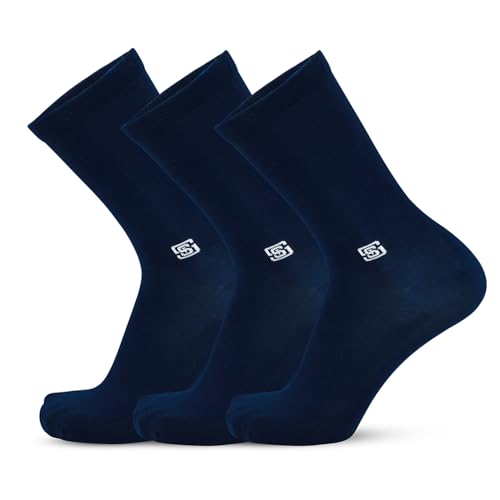 Image of The Sock Street Bamboo Crew Socks for Men Combo | Full Calf Length Premium Bamboo | Odour-Free, Breathable & Durable | Cushioned Base & Anti-bacterial | 3X Softer than Cotton Socks | Pack of 3