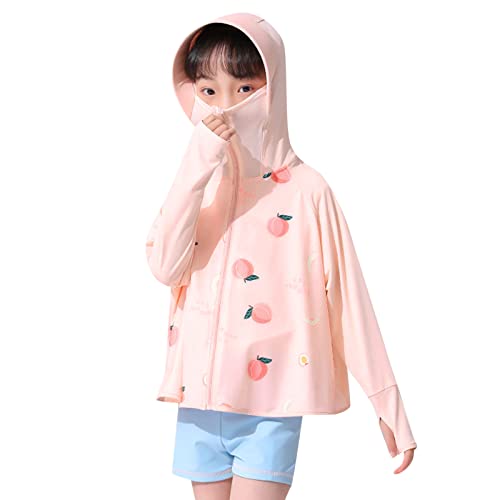 Kids Zip Up Sun Hoodie with U𝐏F50+ Summer Athletic Jackets for Girls Boys Lightweight Sun Pr𝗼tection Jacket2