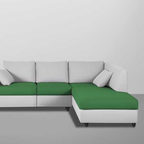 Image of Florian RHS 4 Seater L Shape Sofa Set for Living Room (Green Grey Fabric) Premium Fabric Sofa