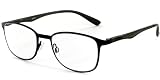 Aloha Eyewear Destiny Metallic Classic Reading Glasses in Four Fashion Colors for Women (Black +2.00)