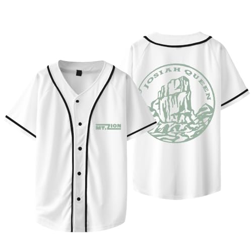 Josiah Queen Mt Zion Baseball Jacket Tee Women Men Fashion V-Neck Short Sleeve T-Shirts (Style 2,Medium)