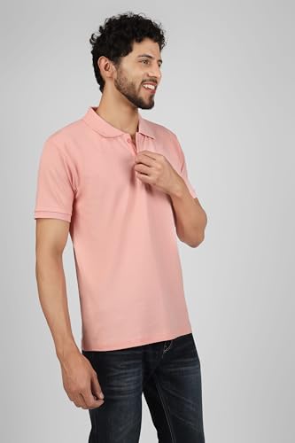 Image of Men's Regular Fit Polo Collar Half Sleeve T-Shirt Cotton Blend Polo T-Shirt Comfortable Lightweight Plain T-Shirt