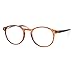SA106 Retro Round Thin Horn Rim Plastic Reading Glasses Brown +3.0