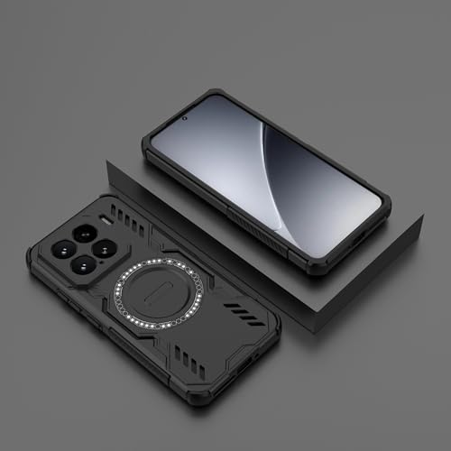 Image of Back Cover Military Shockproof with Airbag Corners, Heat Dissipation, TPU+PC Hybrid Cover for Xiaomi 15 - Black