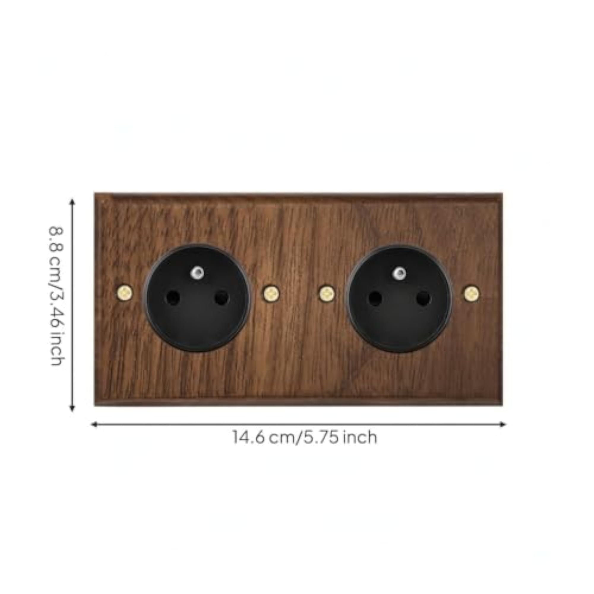 Walnut Finish Electrical Faceplate, Retro Socket Cover