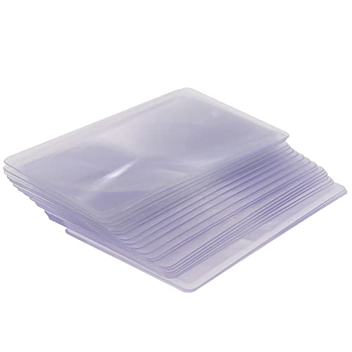 Videlly 20 Pieces Fresnel Lens Pvc Plastic Magnifier 3X Wallet Pocket Lens Mini Magnifying Hand Lens Credit Card Size Jewelry Loupe Reading Aid Helper #TOP8