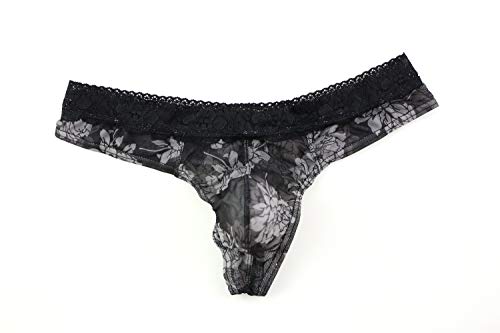 Swbreety Men's Floral Printed Thong Underwear Sexy Mens T-Back Under Panties #TOP2