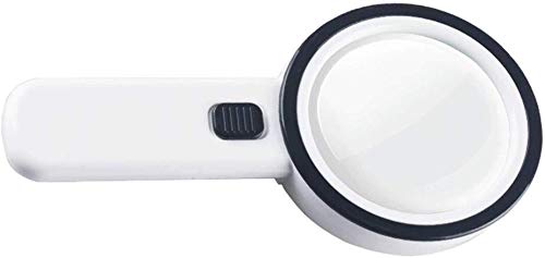 Screen Magnifier LDE Hand-held Magnifying Glass 30 Times one Hundred millimeters Old Man Reading a Magnifying Glass HD Children Magnifier with LED Light Double the comfort