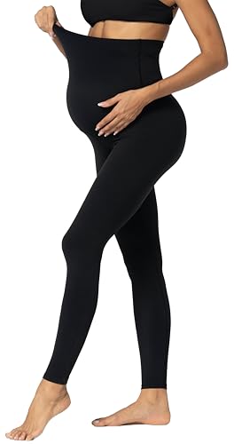 Sunzel Sunzfly Leggings premaman da donna sopra la pancia burrosi morbidi pantaloni da yoga per gravidanza per autunno allenamento lounge, nero, XX-Large