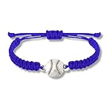 Sportybella - Baseball Rope Bracelet, Paracord Braided Unisex Sports Accessory for Players, Fans & Team Spirit (Blue)