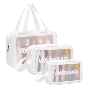 Aucuu 3PCS Clear Toiletry Bag, Wash...