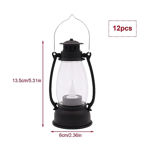Lanternes noires décoratives haut de gamme avec bougie LED effet vacillant - 2