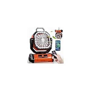 30000mAh Oszillierender Camping Ventilator mit LED Lampe, Akku Ventilator mit Fernbedienung & Powerbank, 4 Geschwindigkeiten, Tragbarer USB Zelt Ventilator für Angeln Picknick Wohnmobil Outdoor
