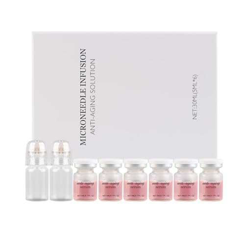 Micro Infusions System for Face, Micro Needling Infusions Kit Skin Tightener, Moisturizing Smoothing Microneedling Set, Anti-Aging & glatte Falten-Gesichtsserum für alle Hauttypen (6, 1 box)