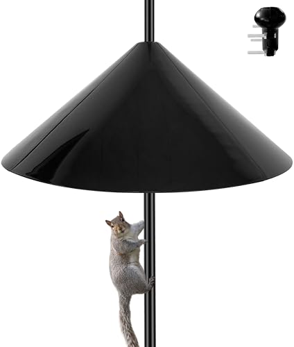 19-inch Squirrel Baffle, Squirrel-Proof for Bird Feeder Pole, Birdhouse Baffle for Shepherd's Hook in The Outdoors,Black(1 Pack)