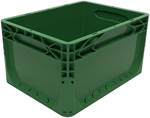 Solent Plastics Colour Coded Euro Plastic Stacking Industrial Storage Containers Boxes Crates! (15 Litre L 400 x W 300 x H170mm, Black)