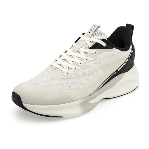 Image of Red Tape Men's Sneakers Black Mesh Round Toe Lace-Up Flexible Support