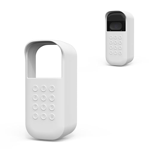 Silicone Cover for MyQ Smart Garage Video Keypad, Left-Tilt Cover Only for Outer Right Wall 20° Installation (White)