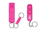 SABRE Personal Safety Kit With Pepper Spray and Personal Alarm, 25 Burst, 10 Foot (3 Meter) Range, 120dB Alarm, Audible Up To 1,280 Feet (390 Meters), Supports National Breast Cancer Foundation (NBCF)