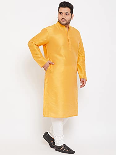 Image of VASTRAMAY Men's Silk Blend Solid Regular Kurta Pyjama Set
