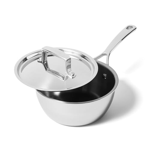 Sur La Table Classic 5-Ply Stainless Steel Saucier, 2 qt, Silver