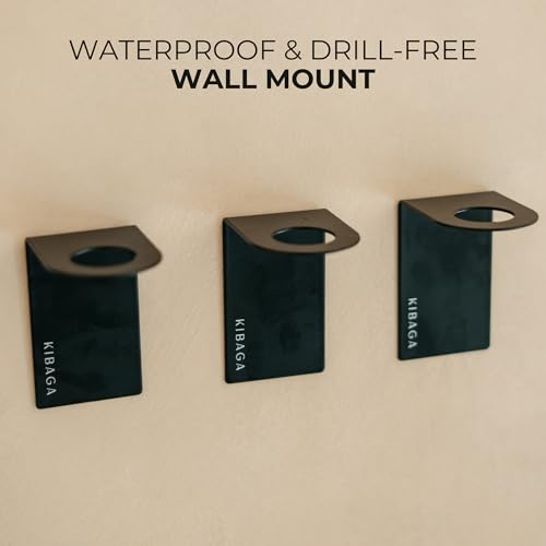 Kibaga KIBA-WALLSHAMPOO-BLA_23-054B Stylish Shampoo And Conditioner Dispenser Set Of 3 For Wall Mount - Modern Drill Free 21Oz Shower Soap Bottles thumb #5
