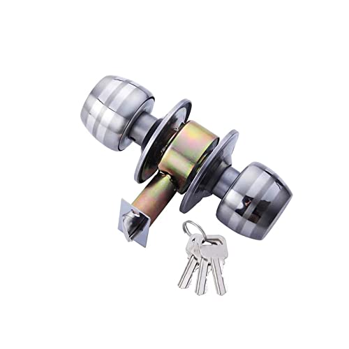 Serrure avec serrures porte pass rond en acier argenté durable
