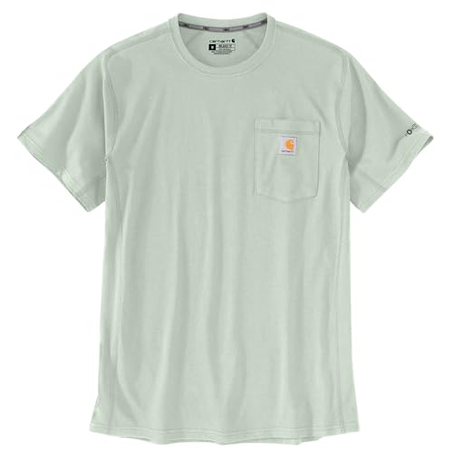 Carhartt Men's Force Relaxed Fit Midweight Short-Sleeve Pocket T-Shirt, Smoked Teal, X-Large