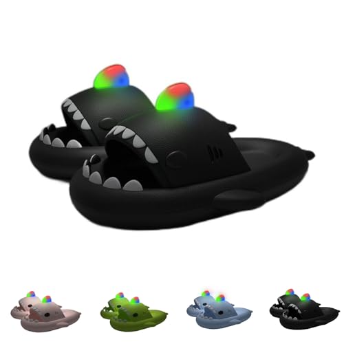 Generic Shark Slides Glow In The Dark, Summer Novelty Open Toe Slide Sandals Anti-Slip Beach Pool Shower Shoes With Cushioned Thick Sole
