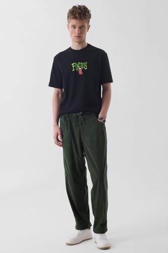 Image of SNITCH Men Cargo Pants | Relaxed Fit with Drawstring Waist & Ribbed Texture | Durable Polyester Fabric for Casual & Streetwear Style