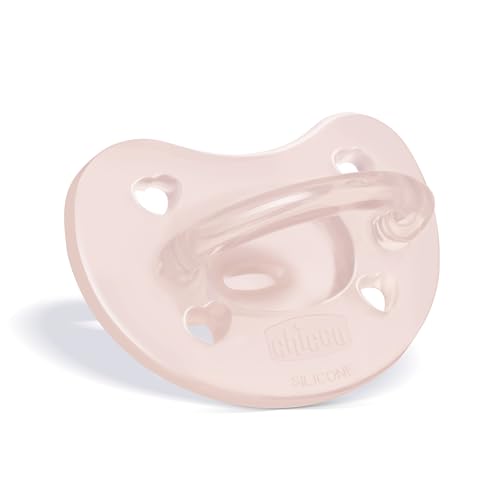 Image of Chicco PhysioForma Orthodontic Pacifier for Babies 0-6 Months, 100% Soft Silicone, BPA Free & Breathing Support, 2-Pack with Sterilizing Case, Soft Pink