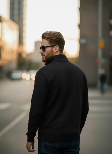 Image of Mack Jonney Men's Fleece Half-Zip High Neck Sweatshirt | Warm & Stylish Winter Wear -JM4380