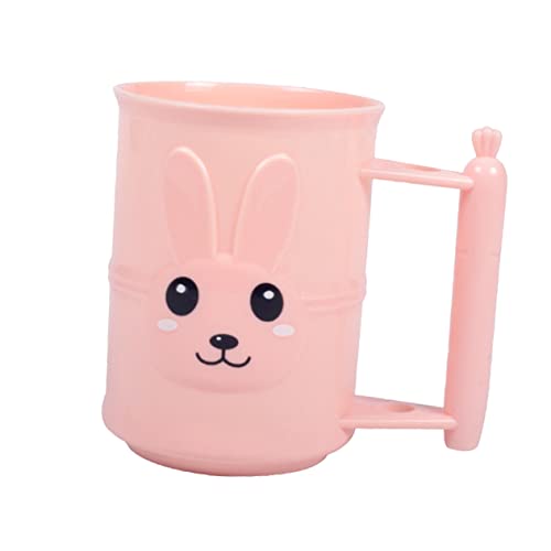 LIFKOME Vaso De Baño Creativo De Dibujos Animados Forma De Conejo Taza Multifuncional para Cepillos De Color Rosa para Baño Infantil
