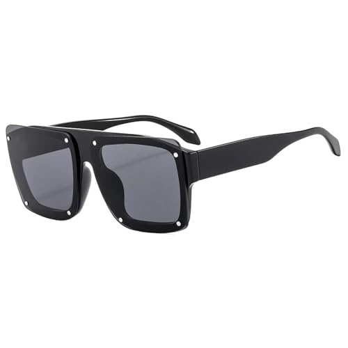 Lunettes de soleil pour hommes style punk vintage finitions rivets
