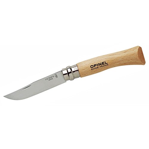 Opinel 123100 INOX Messer Erwachsene, Natur, N° 10, Hartholz Braun