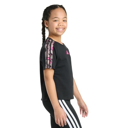 adidas Girls' Short Sleeve Printed Raglan Tee2