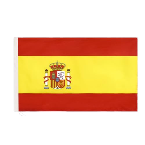 LEIVESTE - Drapeau espagnol, résistant aux intempéries, avec œillet pour la hampe du drapeau espagnol, 60 x 90 cm.