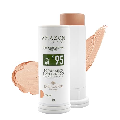 L'AMAZONIE - Bastão Multifuncional Com Cor FPS 95 FPUVA 40 - Filtro Solar & Base - Proteção, Tratam