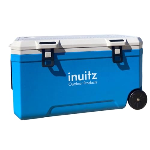 Inuitz Nevera portatil con Ruedas 120L Azul – Máximo Almacenamiento y Alto Rendimiento térmico – Diseño Resistente, Ideal para Camping, Pesca y reuniones al Aire Libre (con Ruedas)